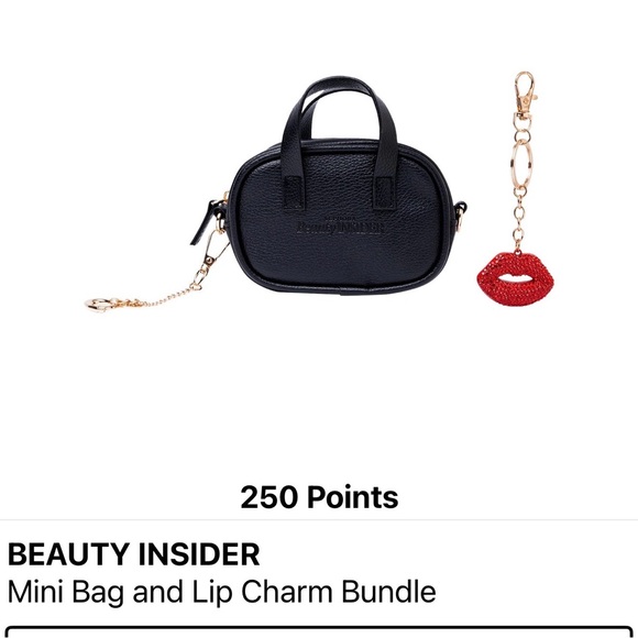 Sephora Black Mini Bag with Red Lip Charm - Picture 1 of 1
